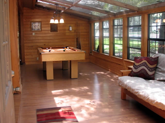 Sun Porch with Pool Table