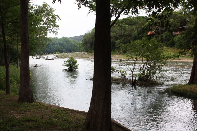 Upriver towards the tube chute